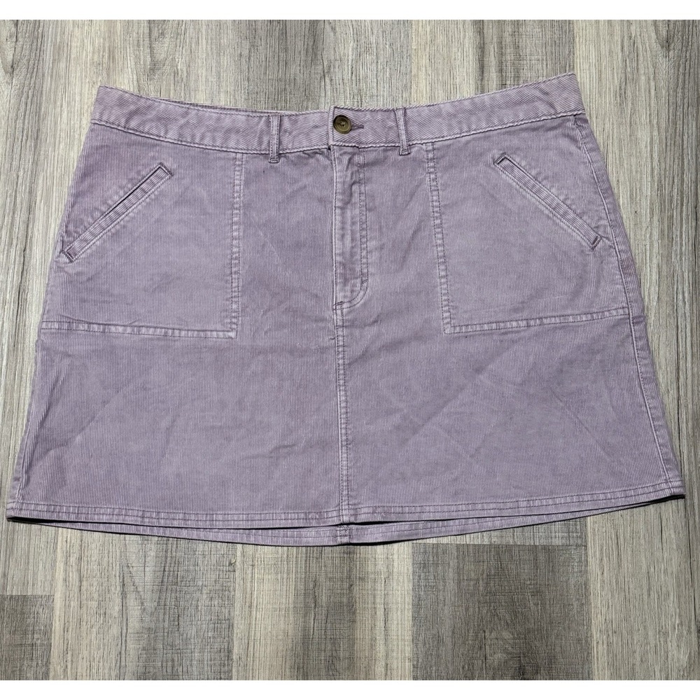 American Eagle Hi Rise A Line Skirt Womens 20 Purple Corduroy Super Stretch Mini